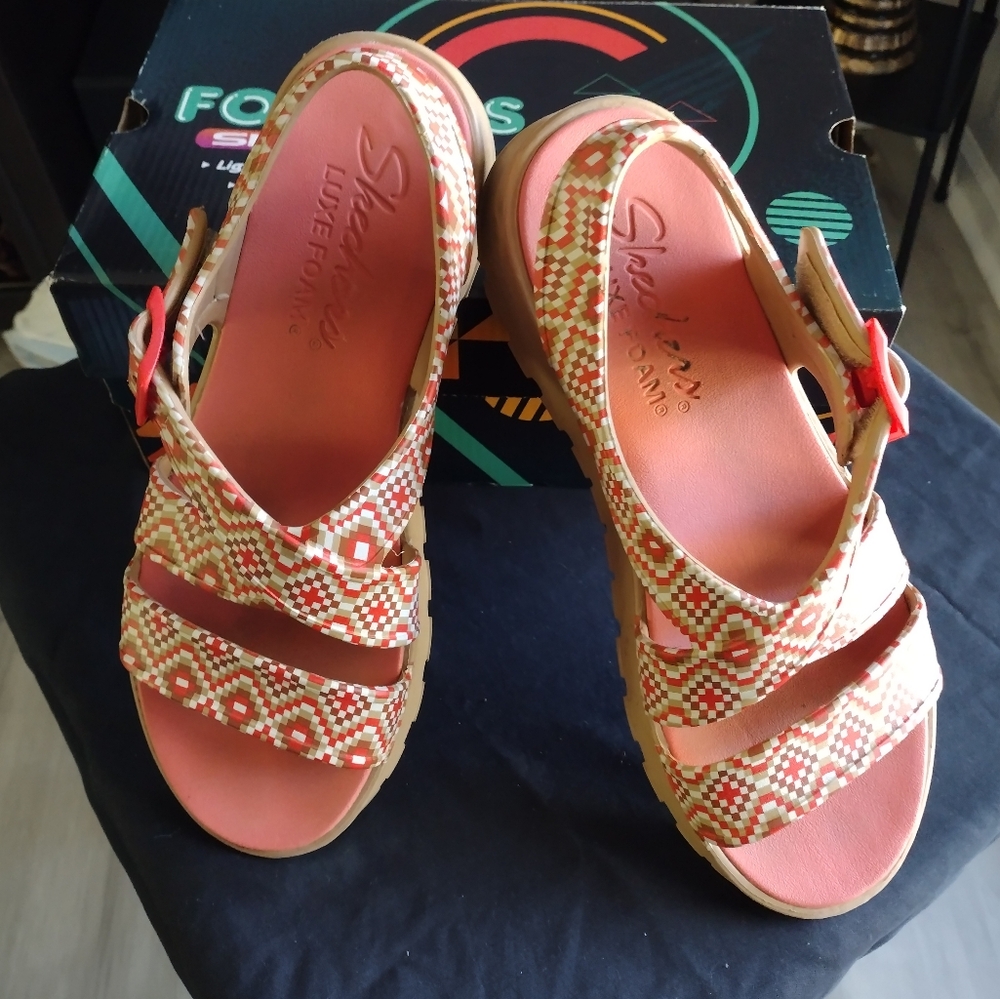 Skechers Women's Sandals - Pink and Tan